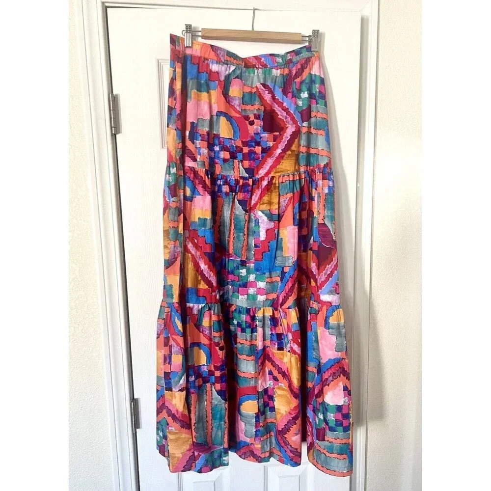 Johnny Was Summer Daydream Maxi Skirt Cotton Poplin XL NWT Boho - Picture 4 of 9